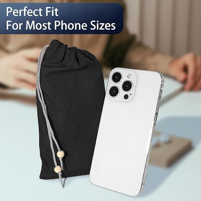 HAQuake EMF Cell Phone Sleeve fo Phone Pouch, High-Shield EMF Blocking Pouch, 100% Silver Fibers forDigital Security, Signal Blocking, Anti-EMP Radiation Bag for Privacy Protection. (Black) - Image 3